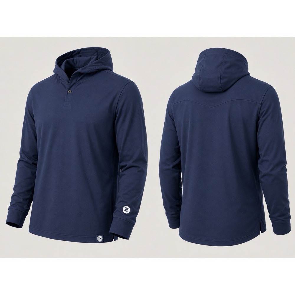 Inward Half Sugarlands Distilling Co Performance Hoodie mens med Blue Pullover